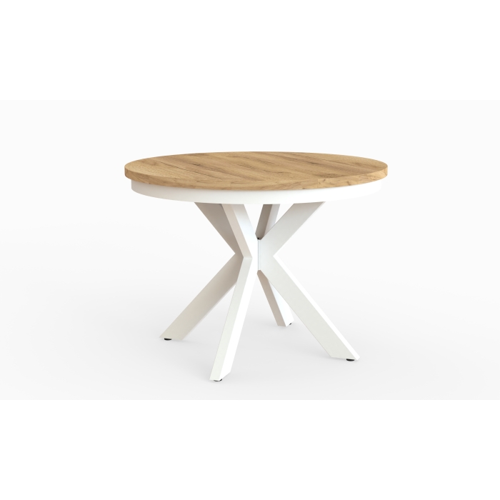 Stół okrągły rozkładany AVERO – kolor kaszmir, nowoczesny design, funkcja rozkładania do 180 cm